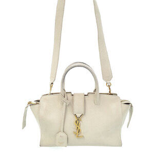 Saint Laurent Downtown YSL leather top handle 2way Crossbody bag White
